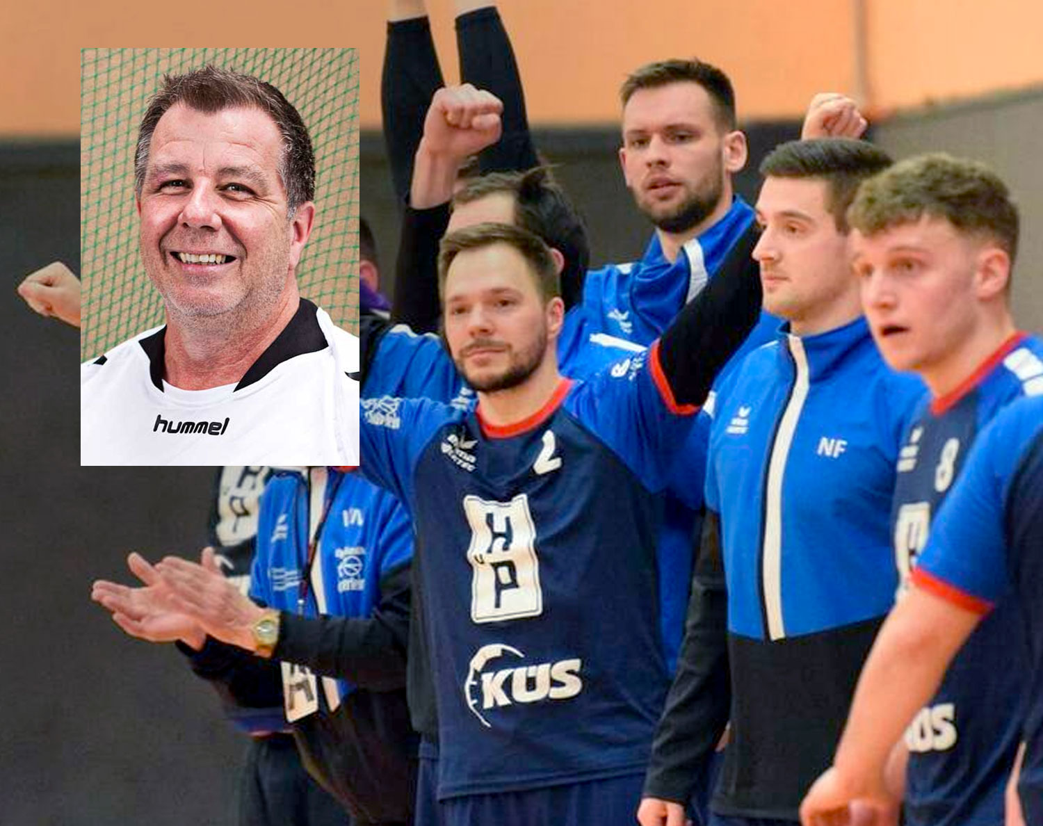 Bleiben weiter in der Landesliga Nord: die Handballer der TG Rotenburg um Martin Harbusch (Mitte, von links), Johannes Krapf, Niklas Fischer und Timon Groth. Foto: Alicia Kreth // eingeblendet: Jörg Ebenhoch, sportlicher Leiter der TGR Bleiben weiter in der Landesliga Nord: die Handballer der TG Rotenburg um Martin Harbusch (Mitte, von links), Johannes Krapf, Niklas Fischer und Timon Groth. Foto: Alicia Kreth // eingeblendet: Jörg Ebenhoch, sportlicher Leiter der TGR